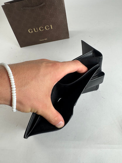 Vintage Gucci Leather Monogram Wallet black