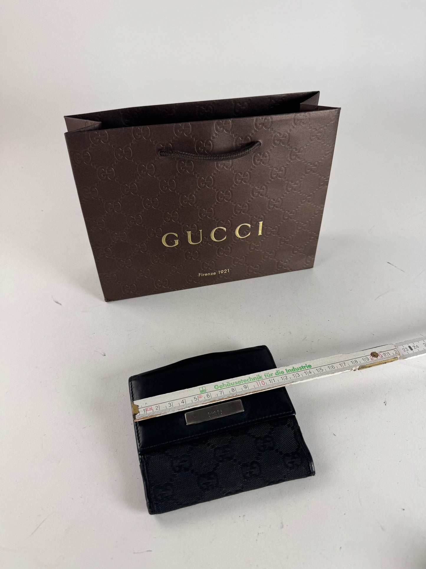 Vintage Gucci Leather Monogram Wallet black