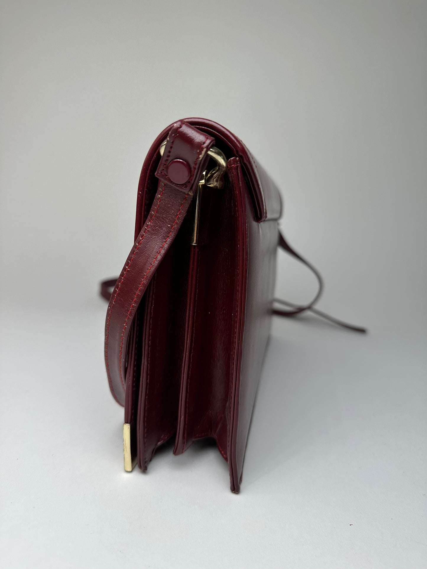 Vintage Cartier Must de Cartier Shoulder Bag Leather Bordeaux
