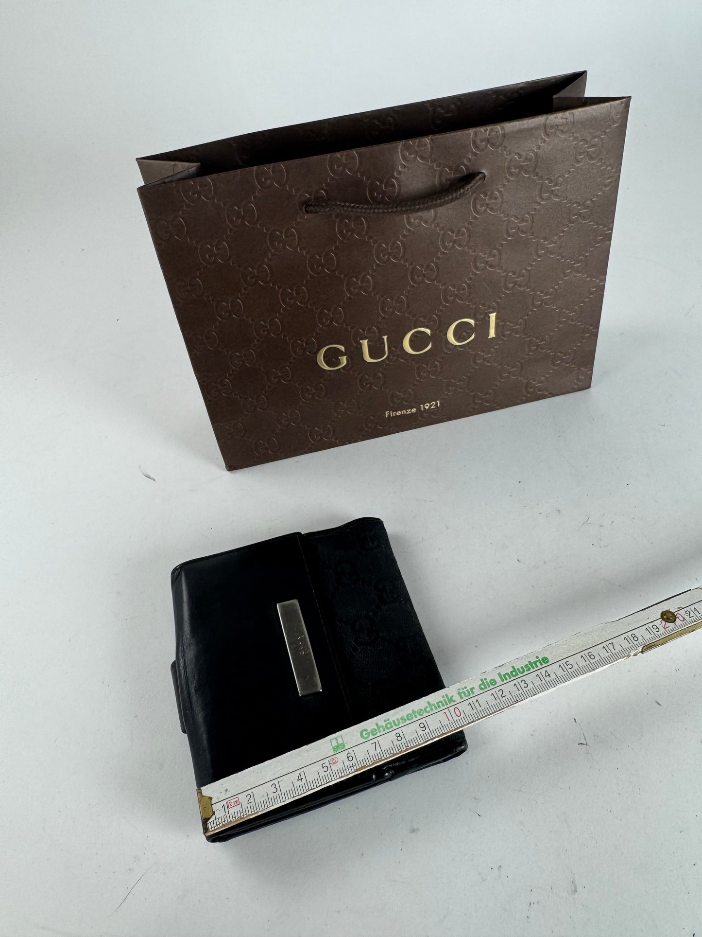 Vintage Gucci Leather Monogram Wallet black