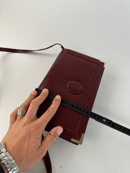 Vintage Cartier Must de Cartier Shoulder Bag Leather Bordeaux