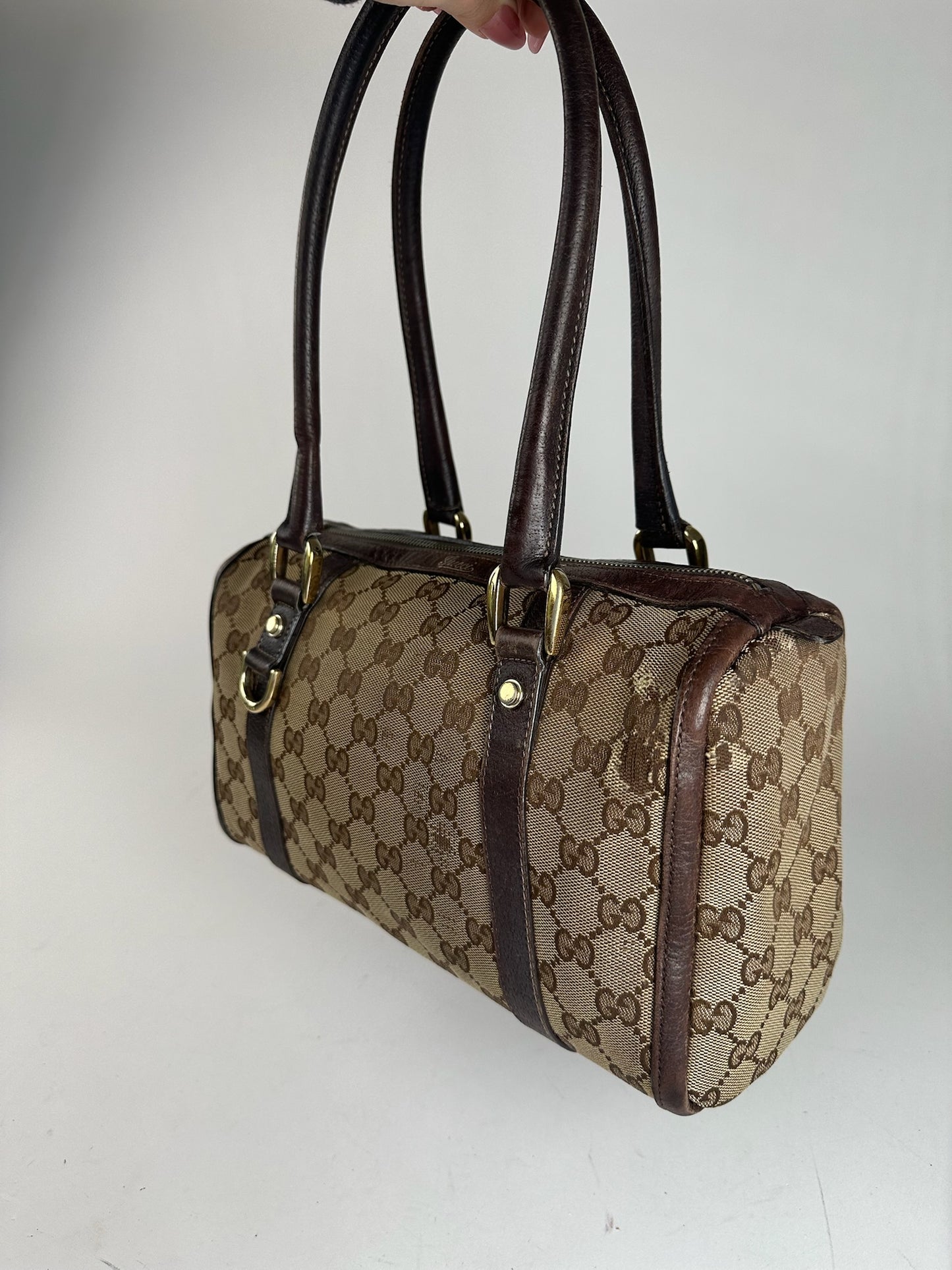 Vintage Gucci monogram bag beige brown