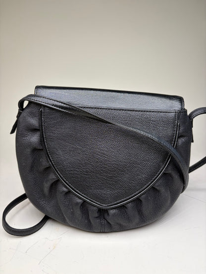 Vintage Givenchy Textured Leather Shoulder Bag Black Gold