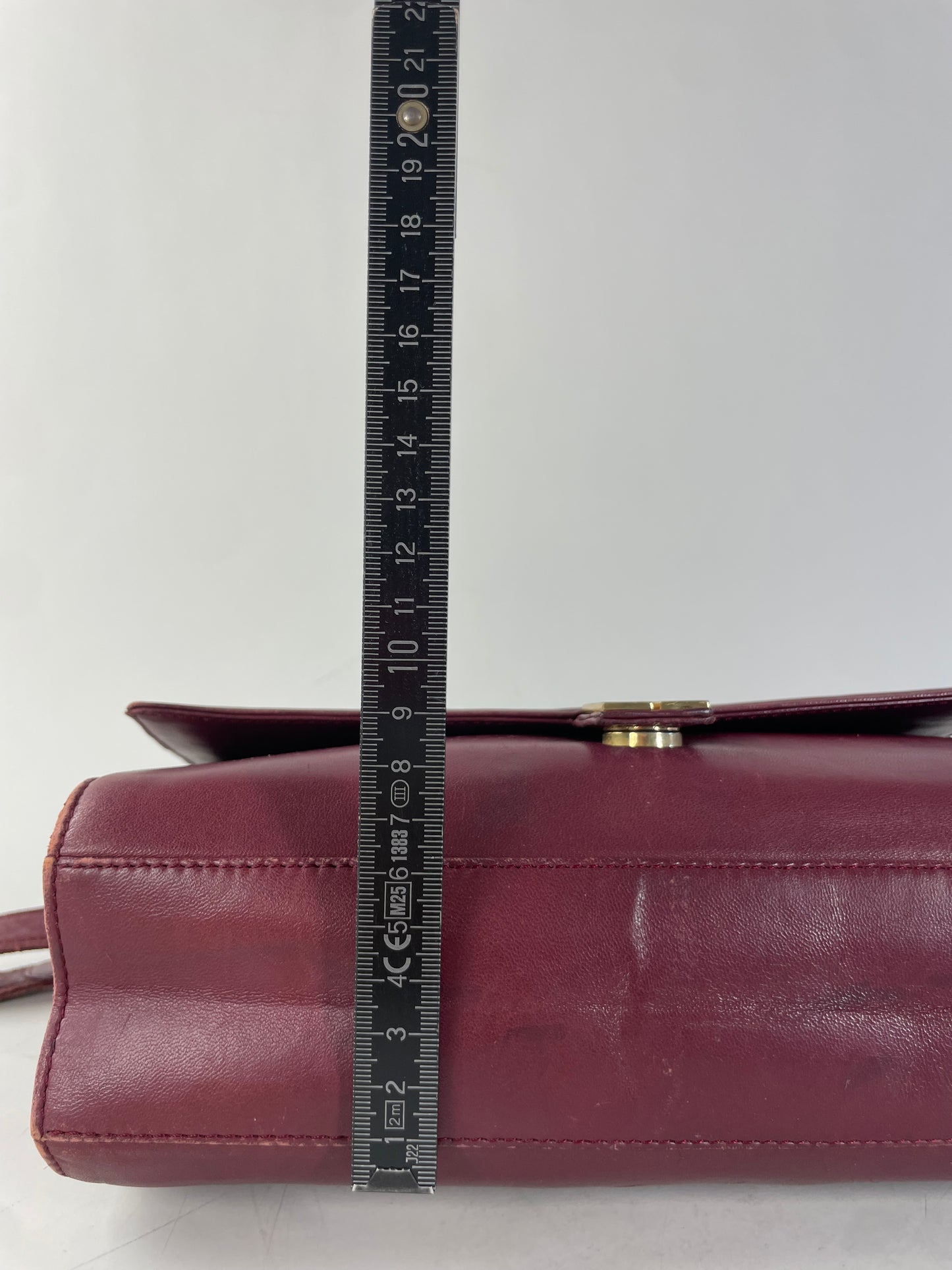 Vintage Givenchy Leather Shoulder Bag Burgundy Gold-tone c. 1998