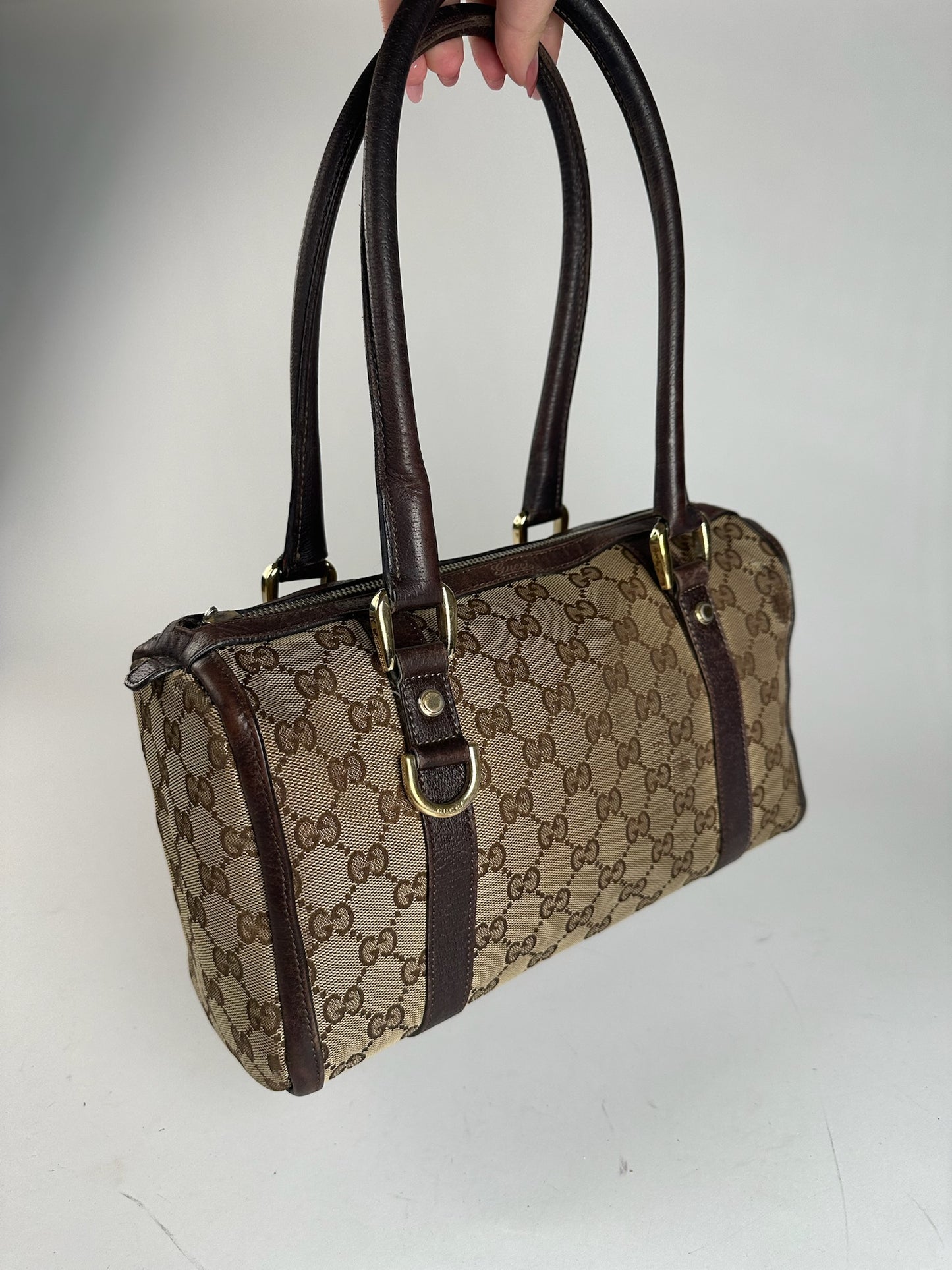 Vintage Gucci monogram bag beige brown