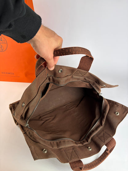 Vintage Hermès Herline Canvas Tote Late 1990s Brown