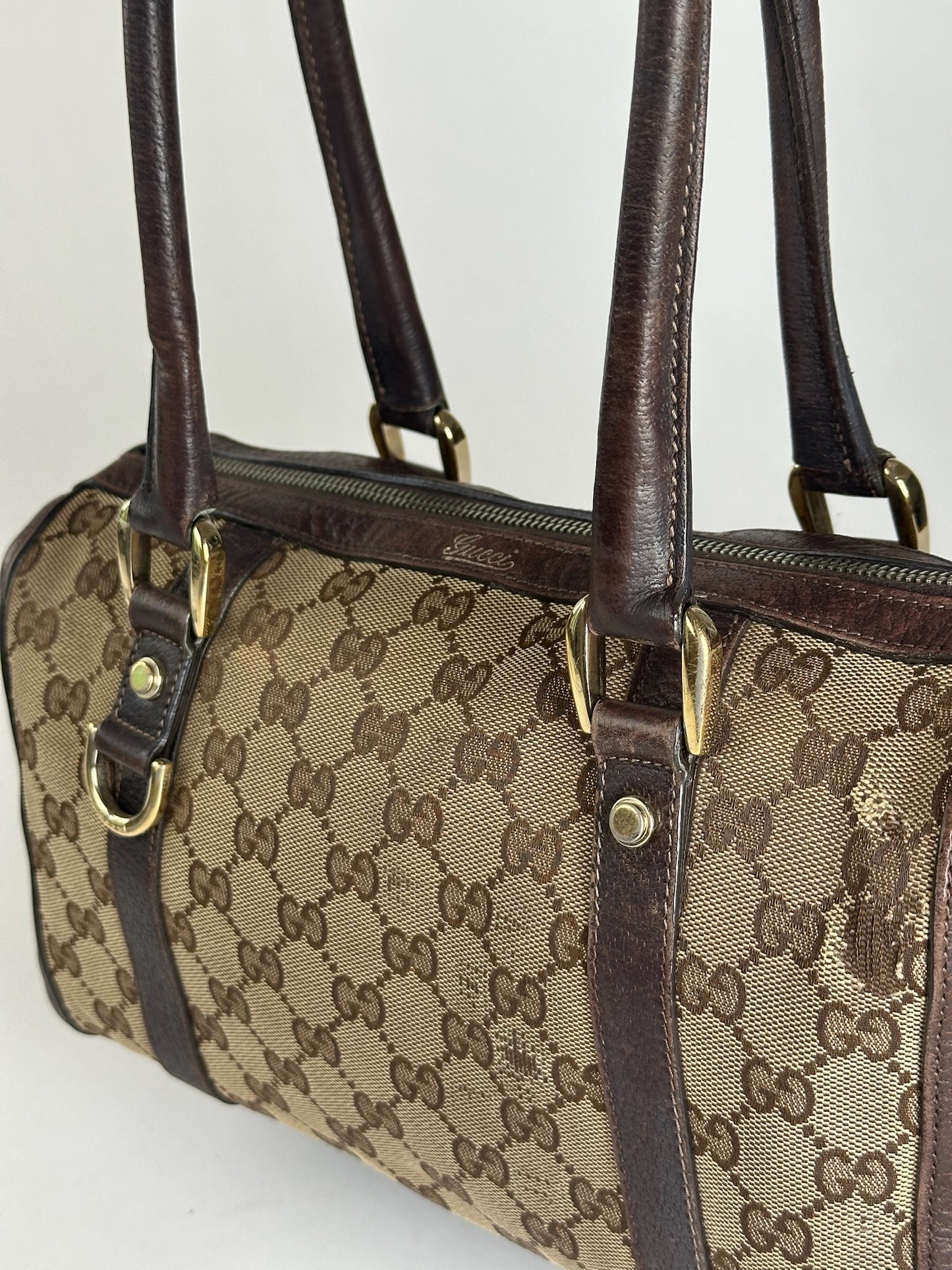 Vintage Gucci monogram bag beige brown