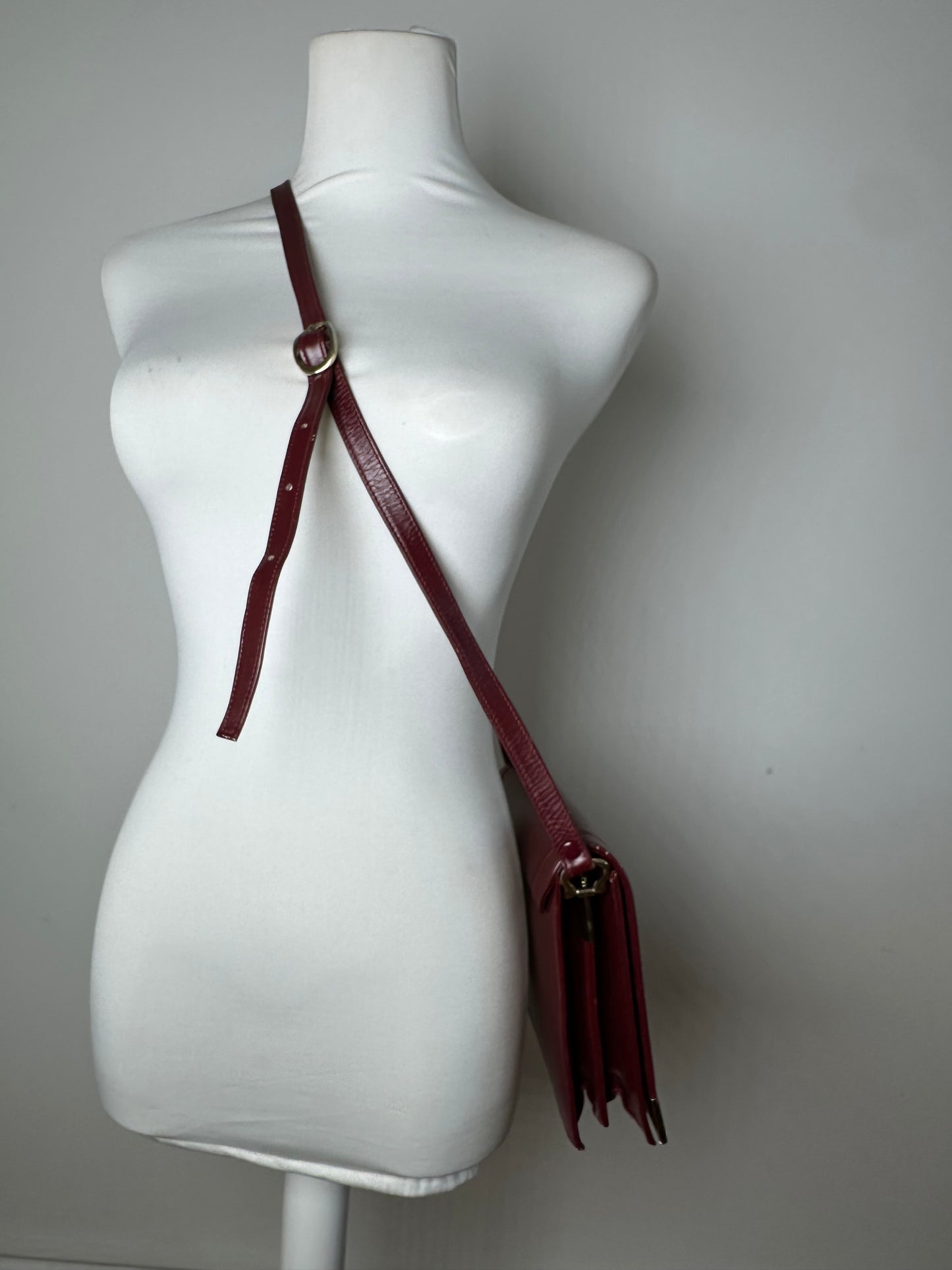 Vintage Cartier Must de Cartier Shoulder Bag Leather Bordeaux