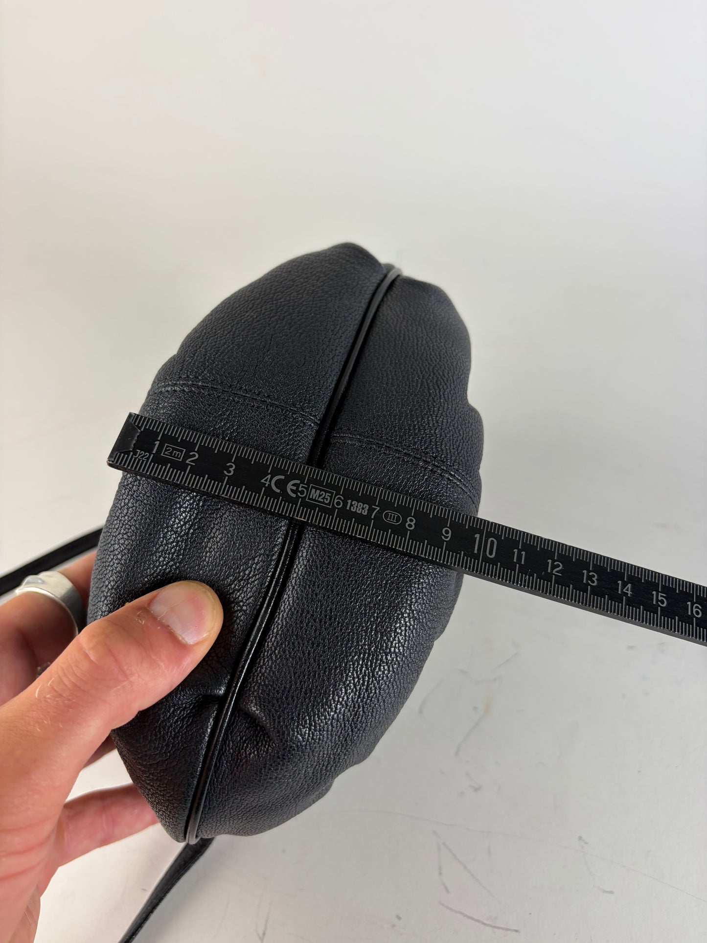 Vintage Givenchy Textured Leather Shoulder Bag Black Gold