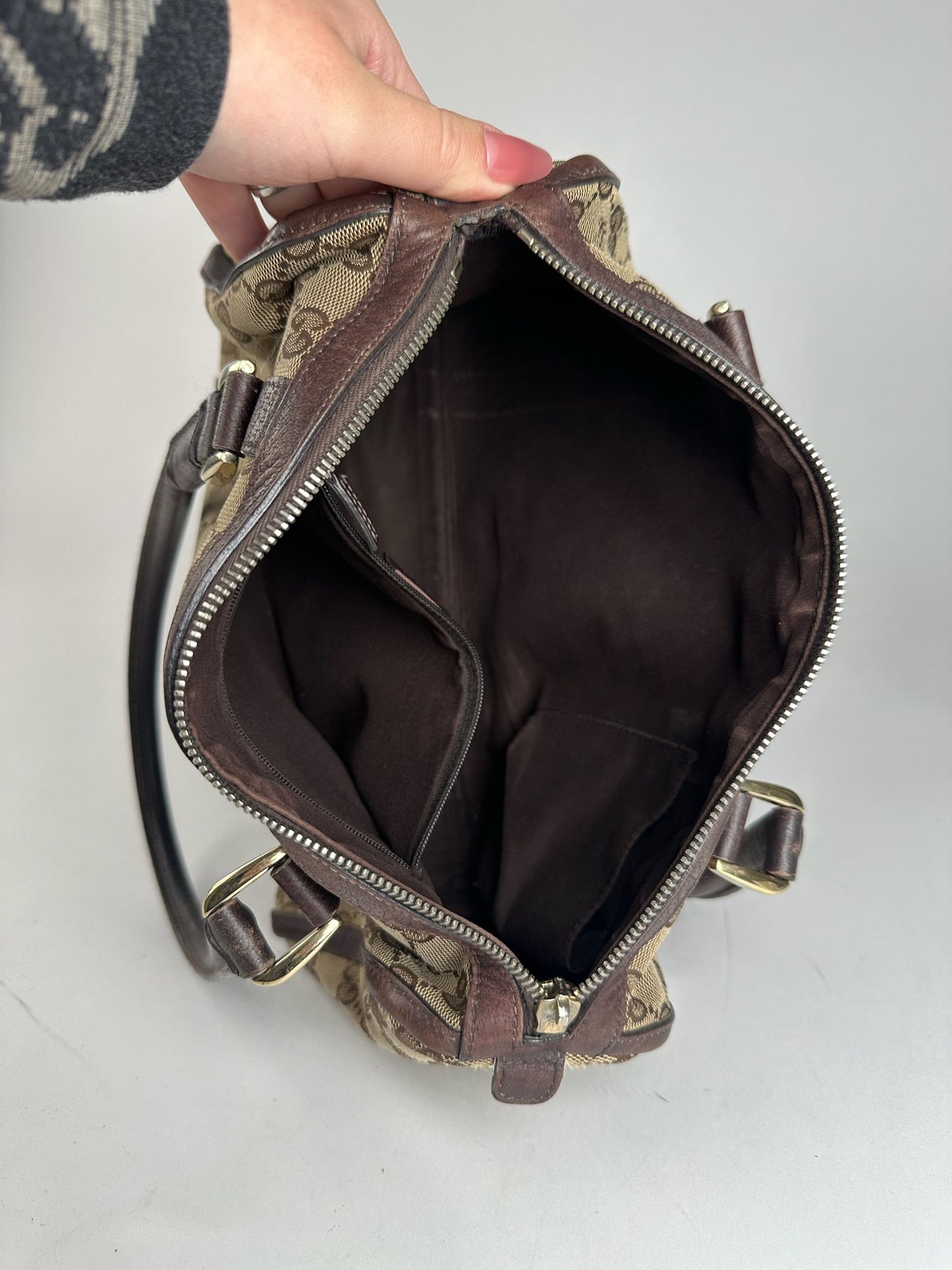 Vintage Gucci monogram bag beige brown
