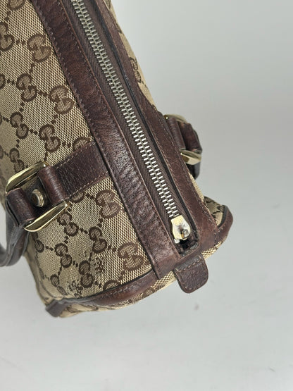 Vintage Gucci monogram bag beige brown