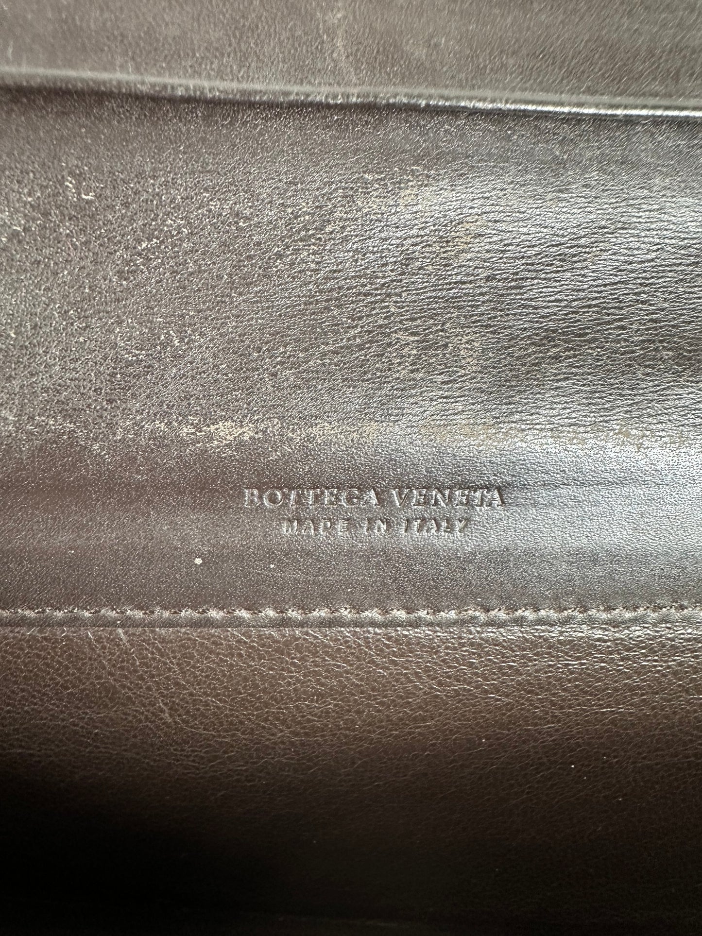 Vintage Bottega Veneta Woven Leather Wallet Black