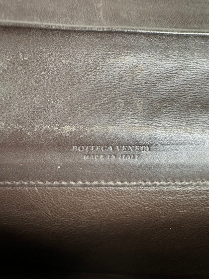 Vintage Bottega Veneta Woven Leather Wallet Black
