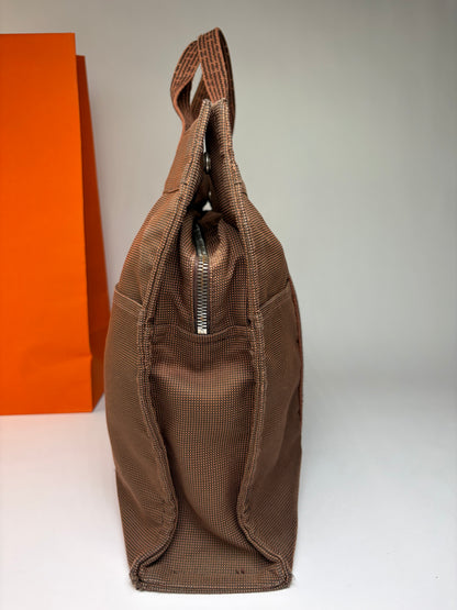 Vintage Hermès Herline Canvas Tote Late 1990s Brown