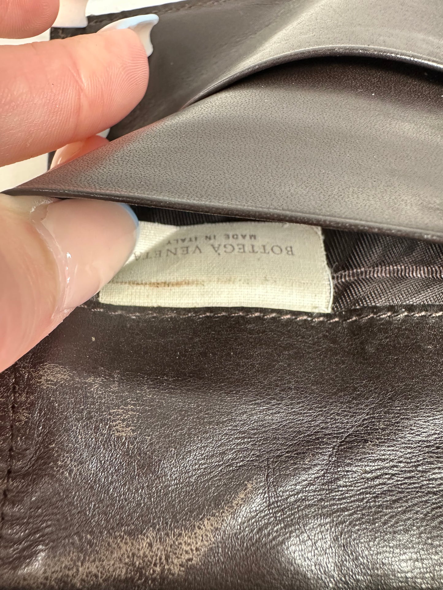 Vintage Bottega Veneta Woven Leather Wallet Black