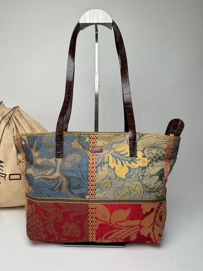 Vintage ETRO Jacquard Tote Bag Multicolour