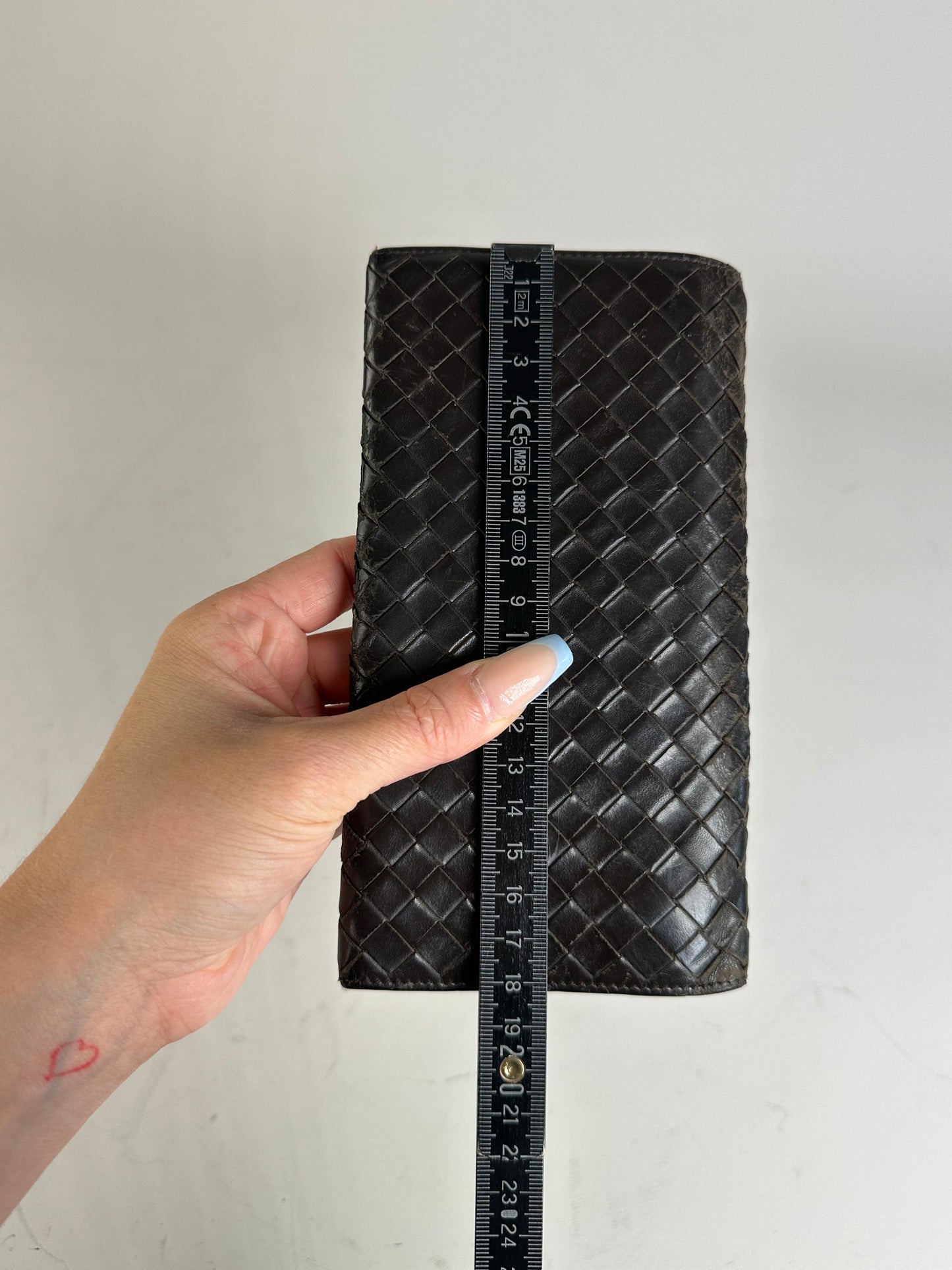 Vintage Bottega Veneta Woven Leather Wallet Black