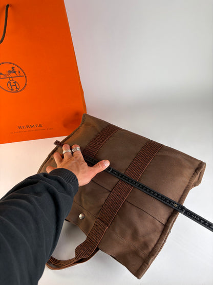 Vintage Hermès Herline Canvas Tote Late 1990s Brown