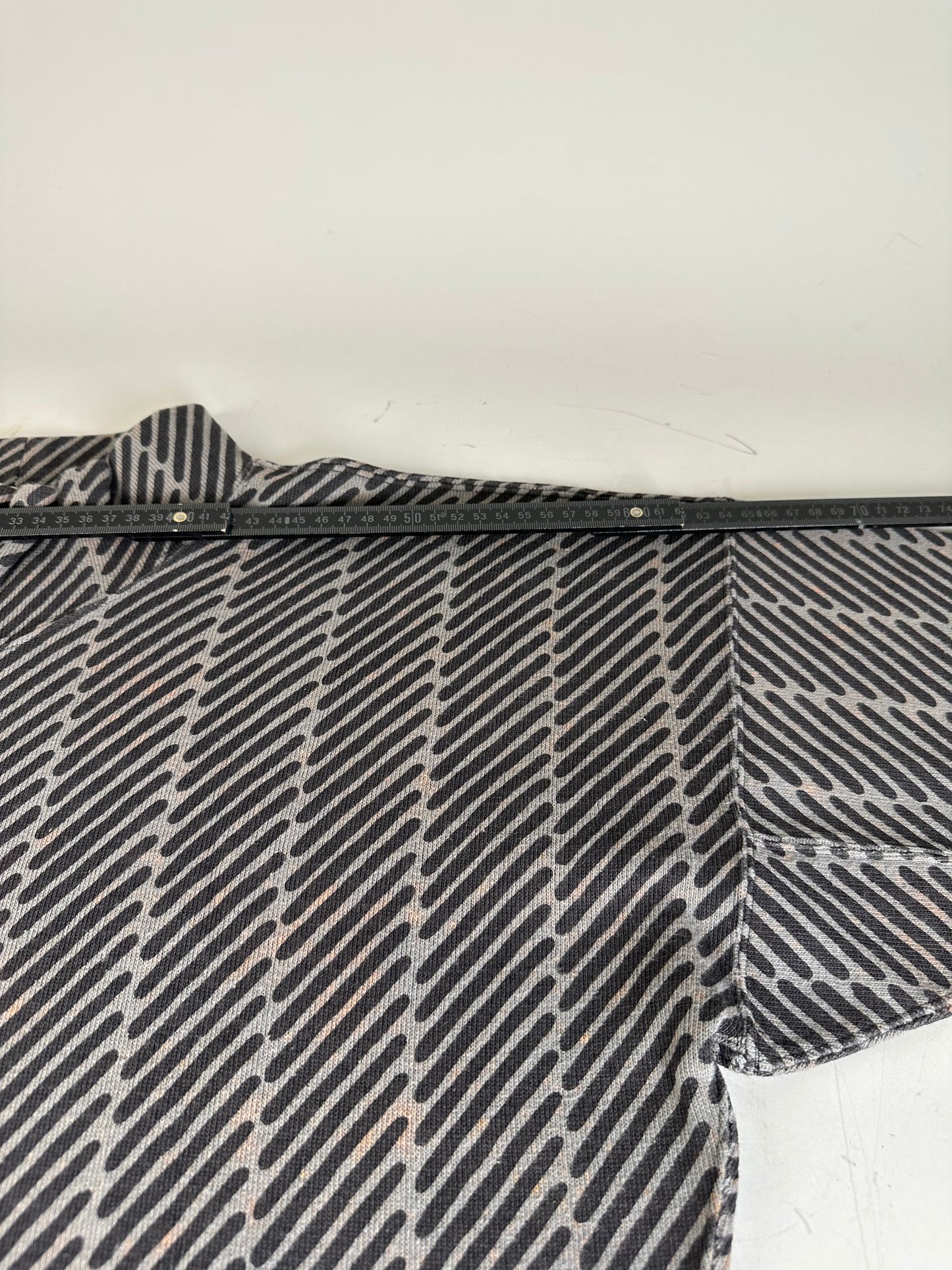 Vintage Issey Miyake Striped Cotton Blend Dress Black Grey M