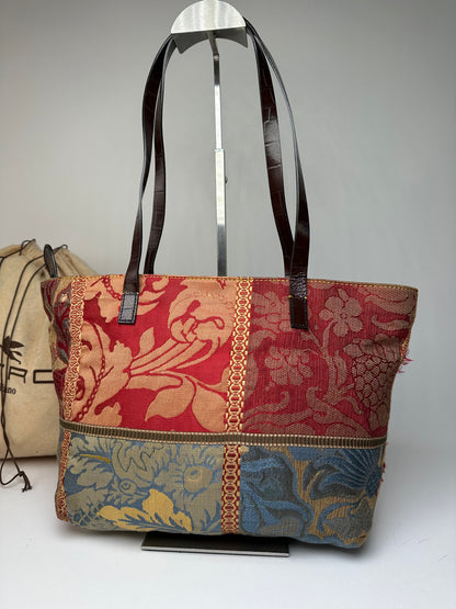 Vintage ETRO Jacquard Tote Bag Multicolour