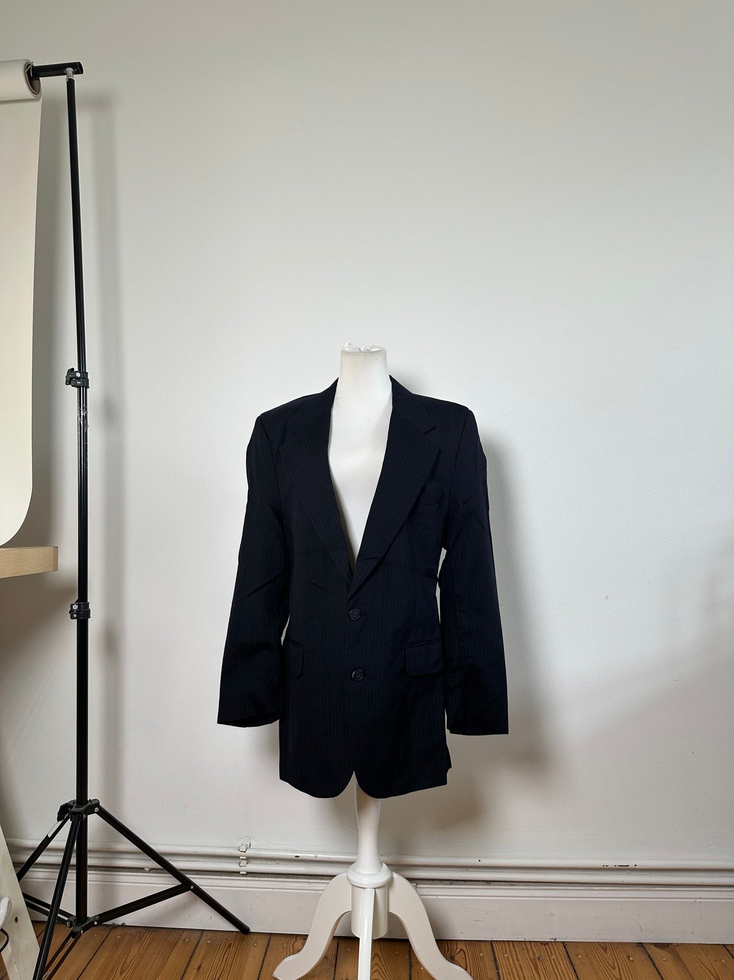 Vintage Dior Men's Wool Blazer Navy Silk Lined S-M