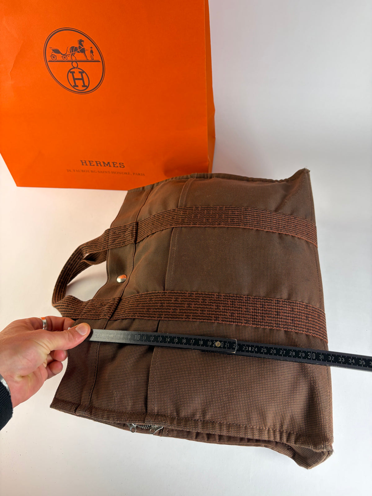 Vintage Hermès Herline Canvas Tote Late 1990s Brown