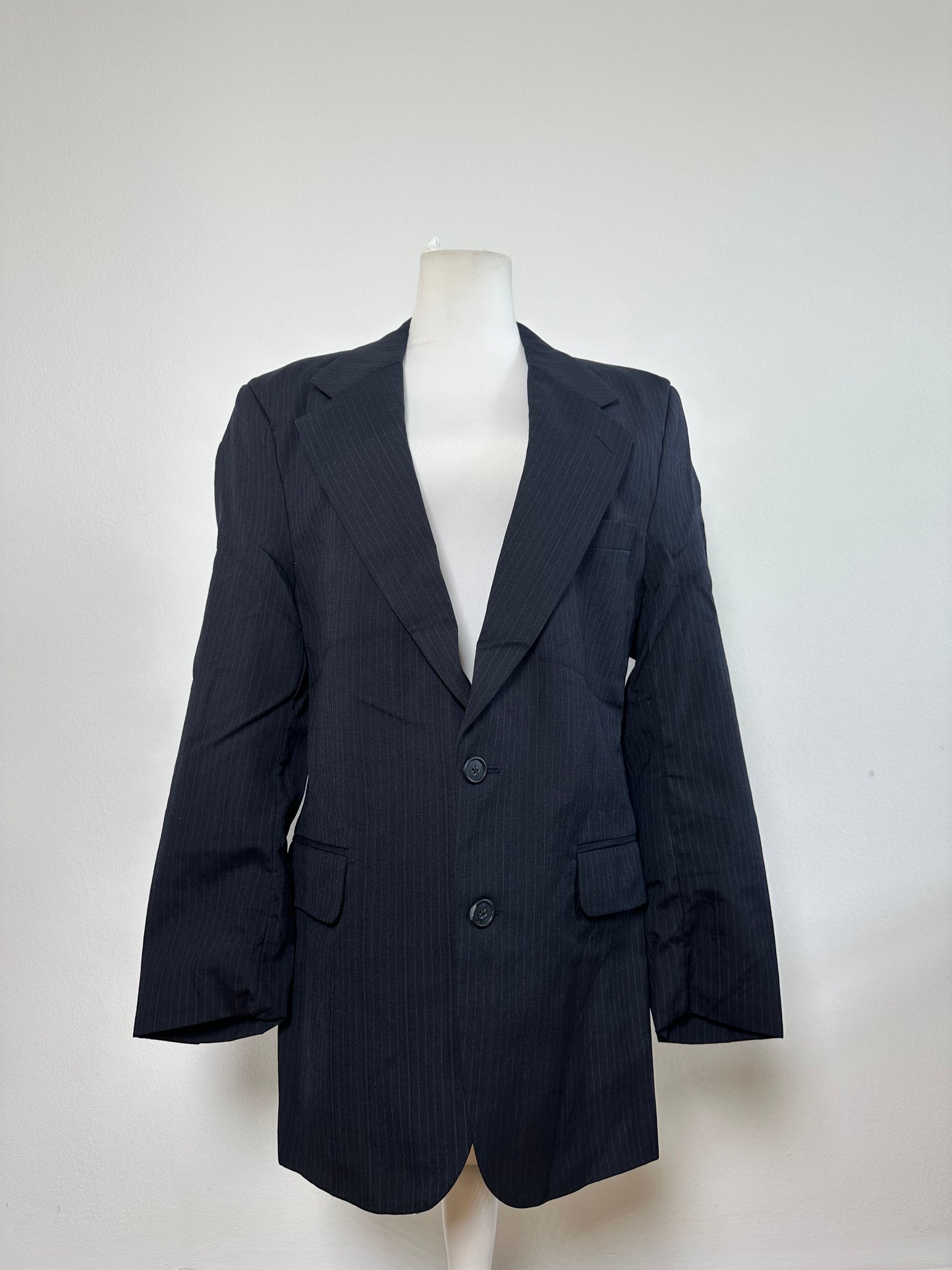 Vintage Dior Men's Wool Blazer Navy Silk Lined S-M
