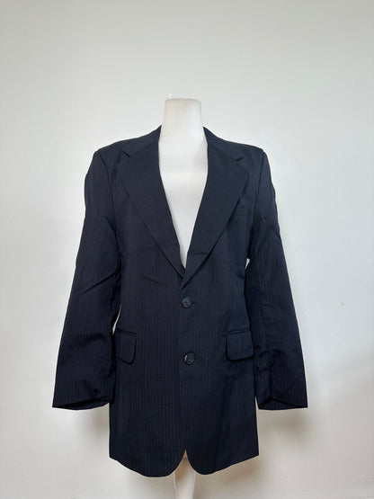 Vintage Dior Men's Wool Blazer Navy Silk Lined S-M