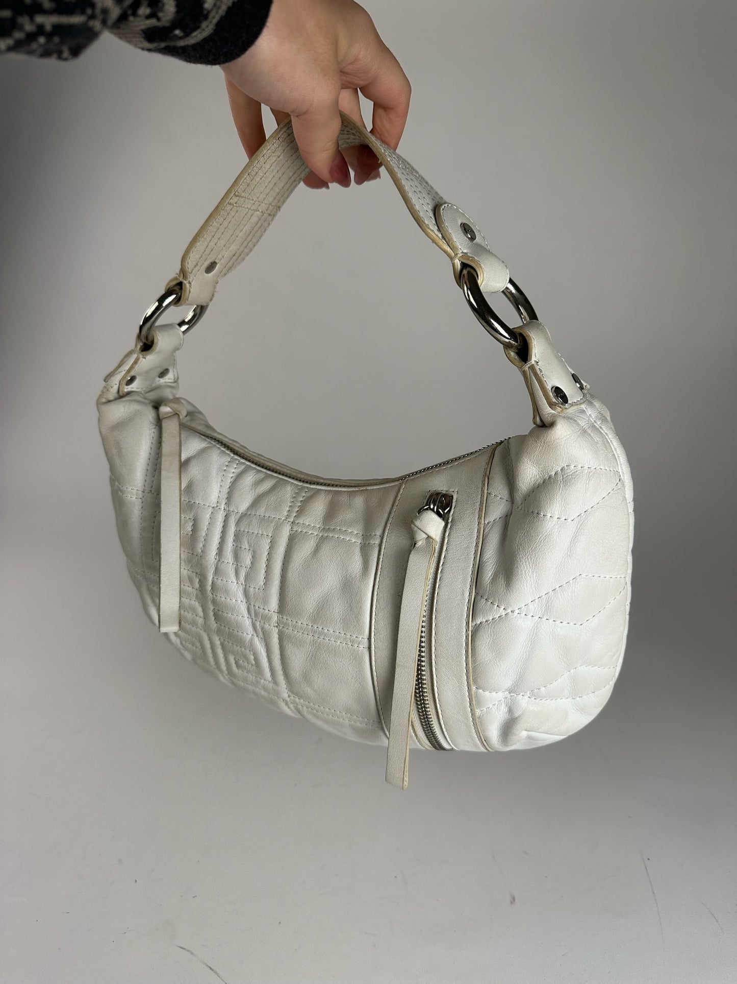 Vintage Givenchy Cotton Leather bag white