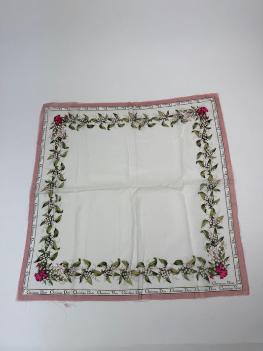 Vintage Dior Silk Cotton Scarf White