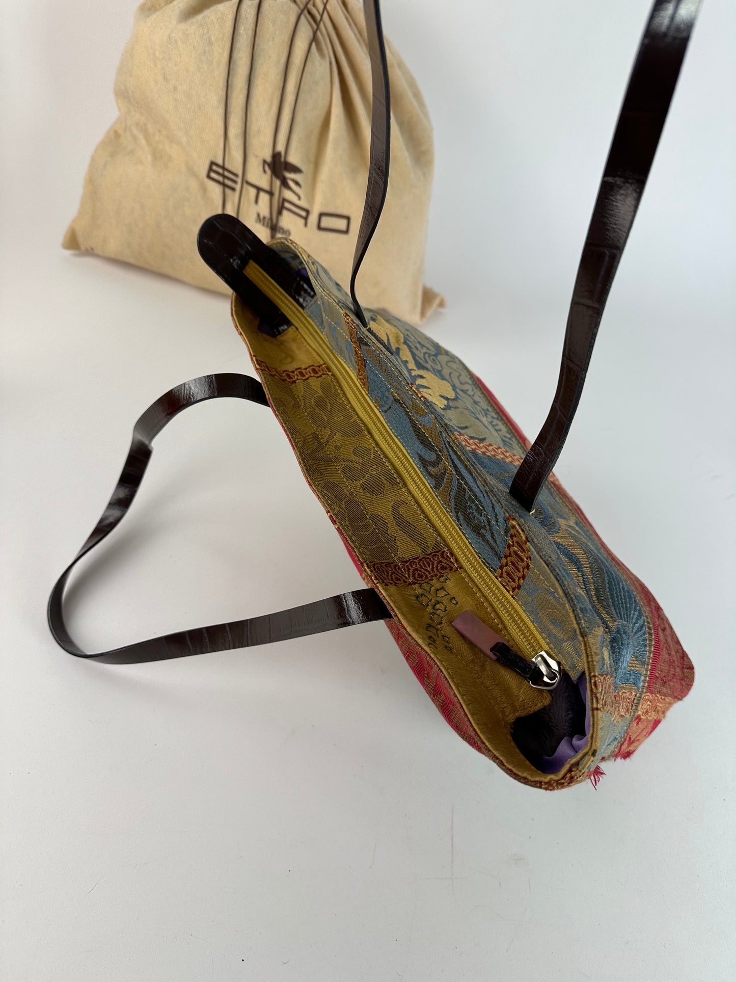 Vintage ETRO Jacquard Tote Bag Multicolour