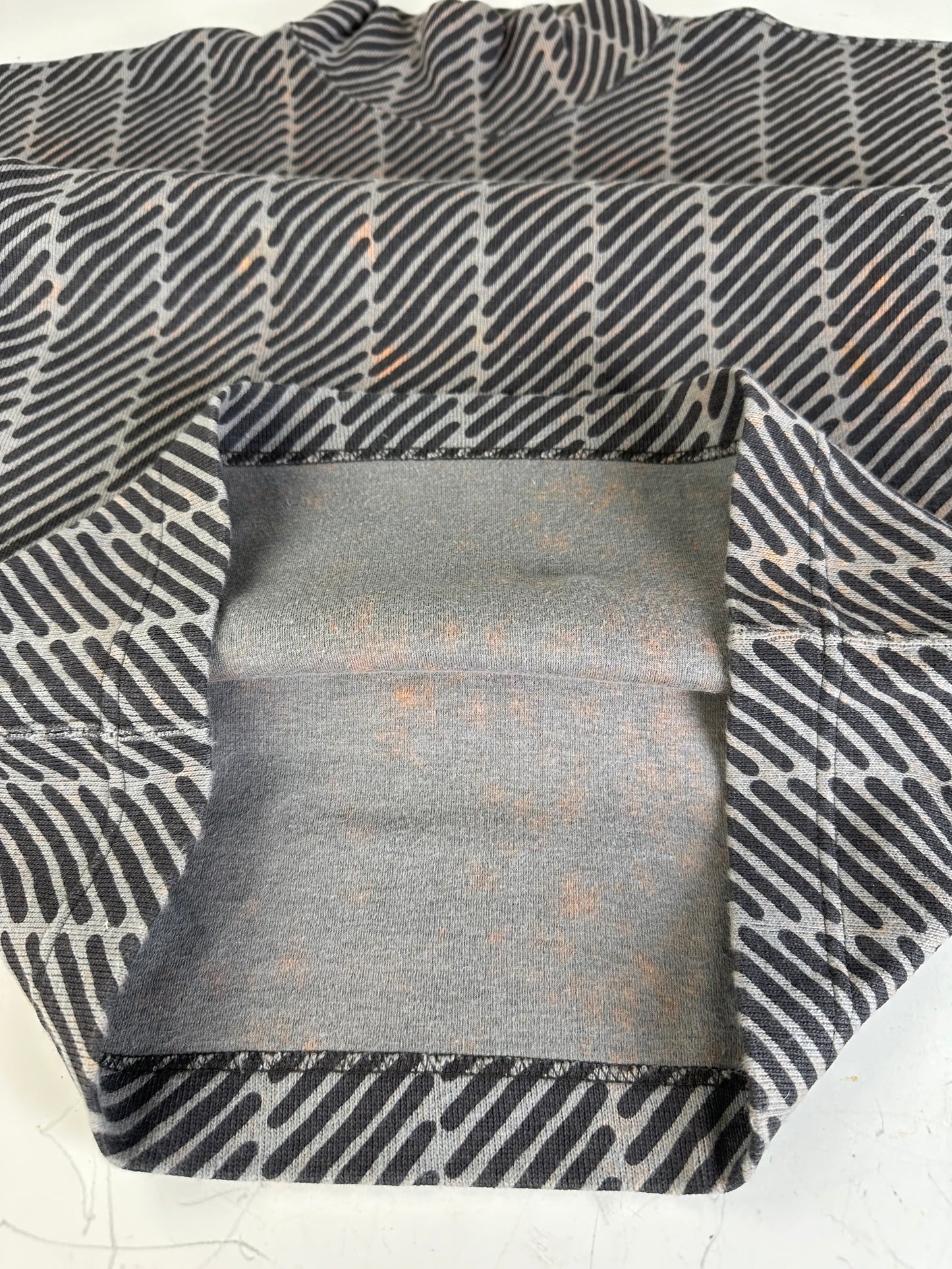 Vintage Issey Miyake Striped Cotton Blend Dress Black Grey M