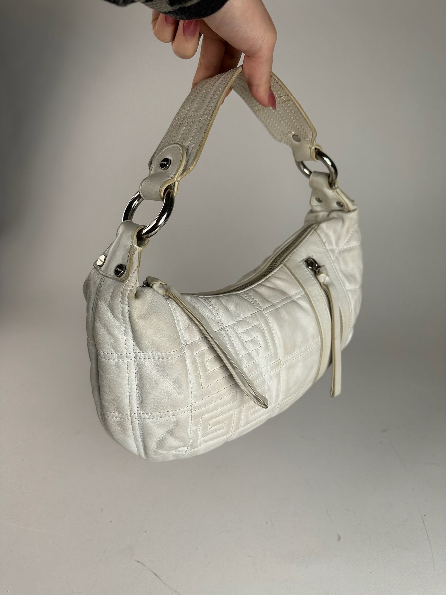 Vintage Givenchy Cotton Leather bag white
