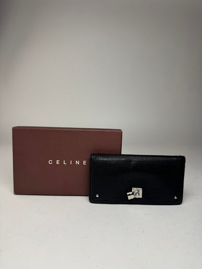 Vintage Celine Leather Wallet Black