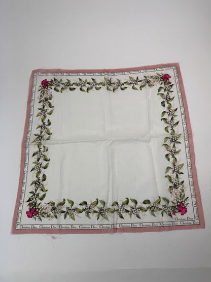 Vintage Dior Silk Cotton Scarf White