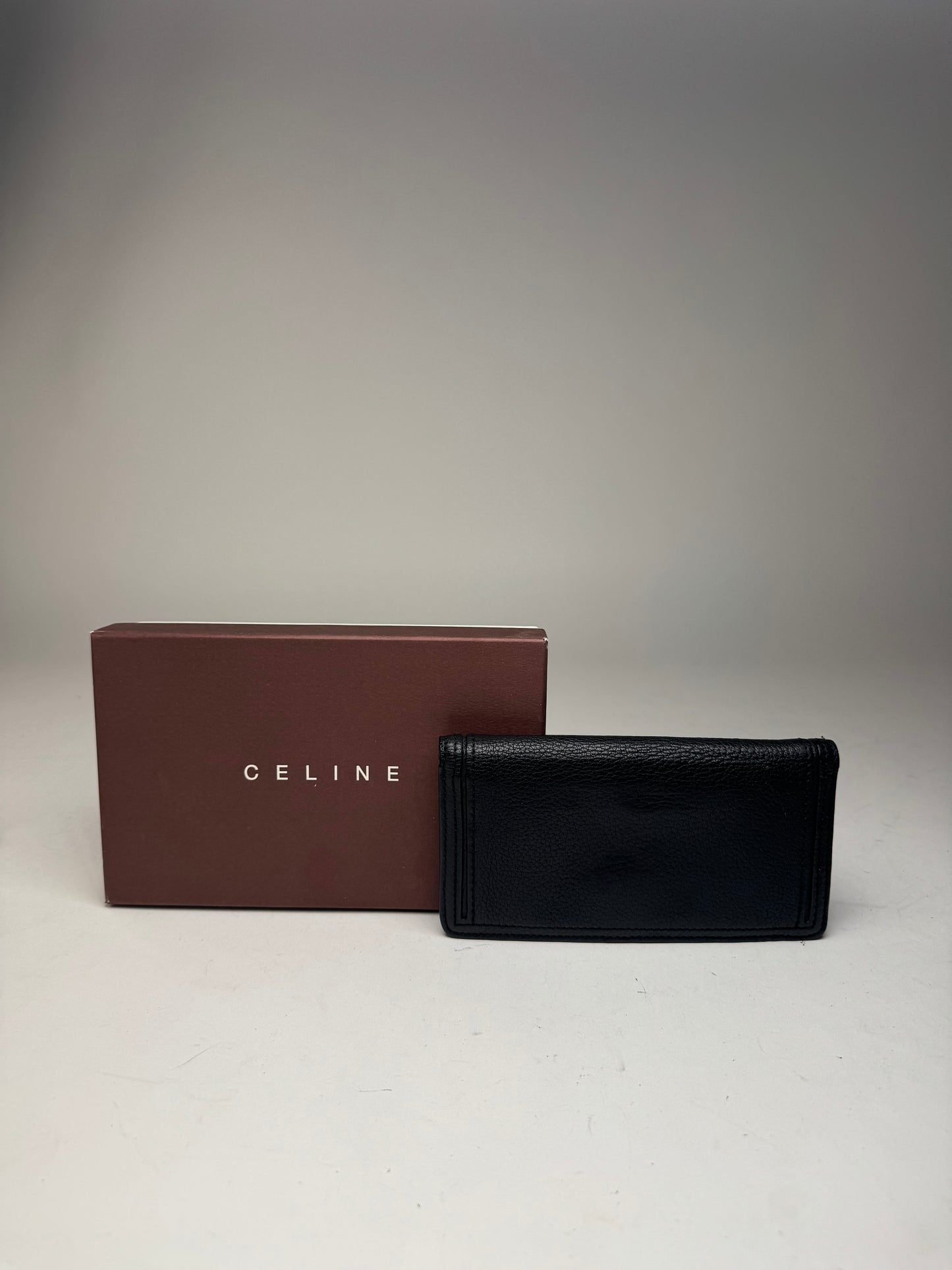 Vintage Celine Leather Wallet Black