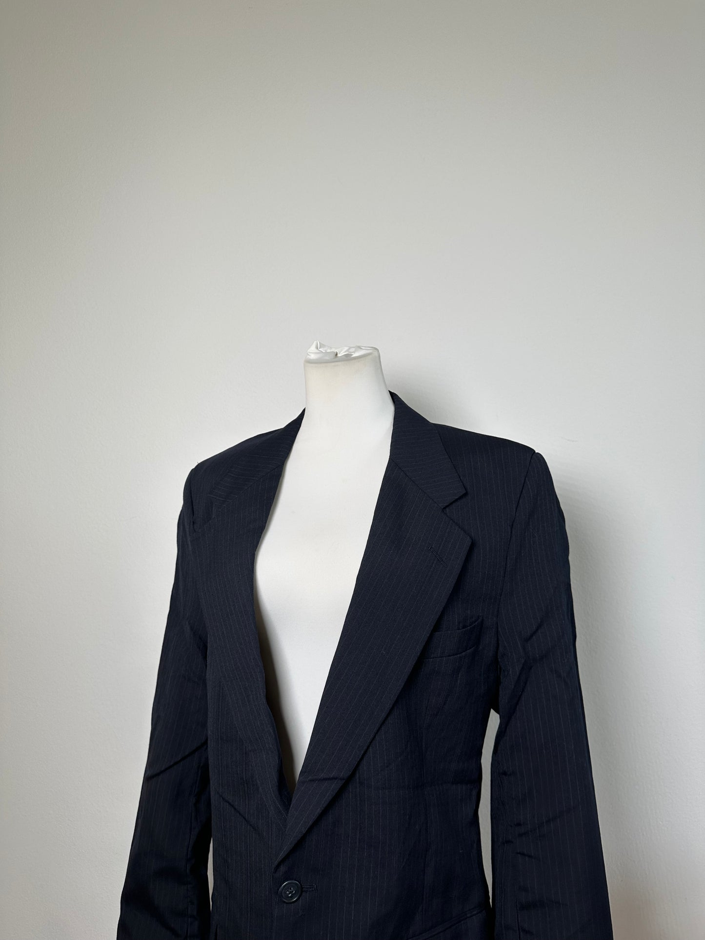 Vintage Dior Men's Wool Blazer Navy Silk Lined S-M