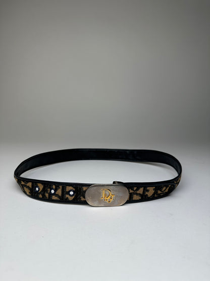 Vintage Dior Oblique Monogram Canvas Belt Brown 75 cm