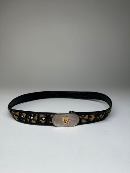 Vintage Dior Oblique Monogram Canvas Belt Brown 75 cm