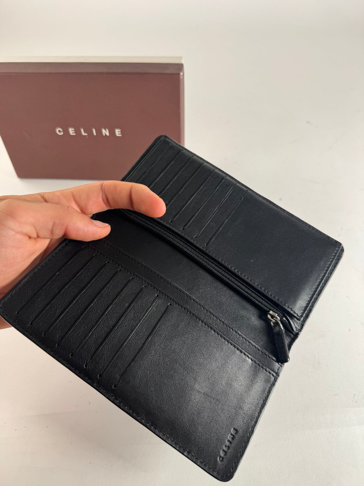 Vintage Celine Leather Wallet Black