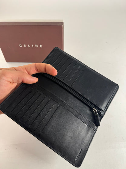 Vintage Celine Leather Wallet Black