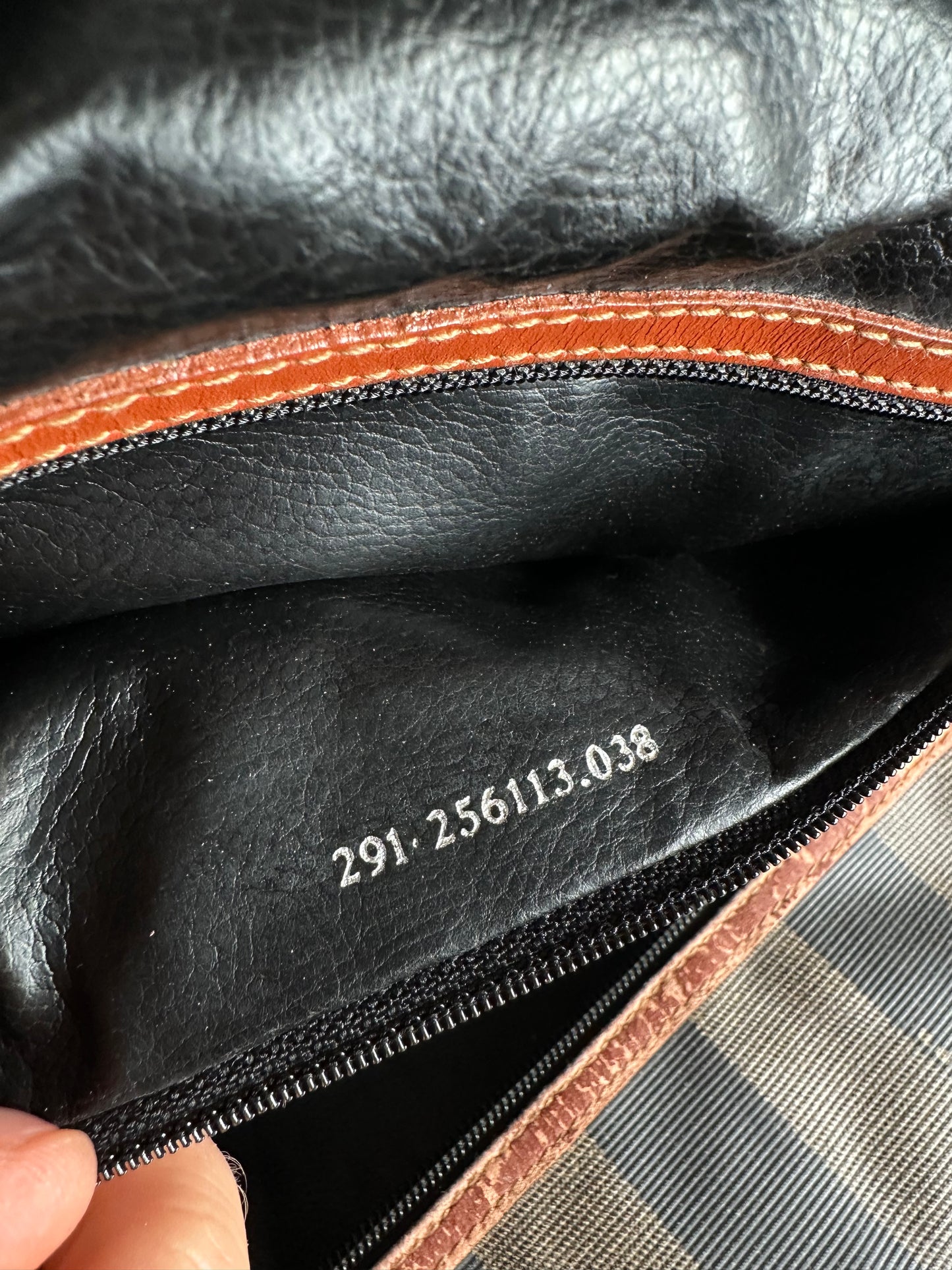 Vintage Fendi Roma Leather Duffel Bag Black Brown