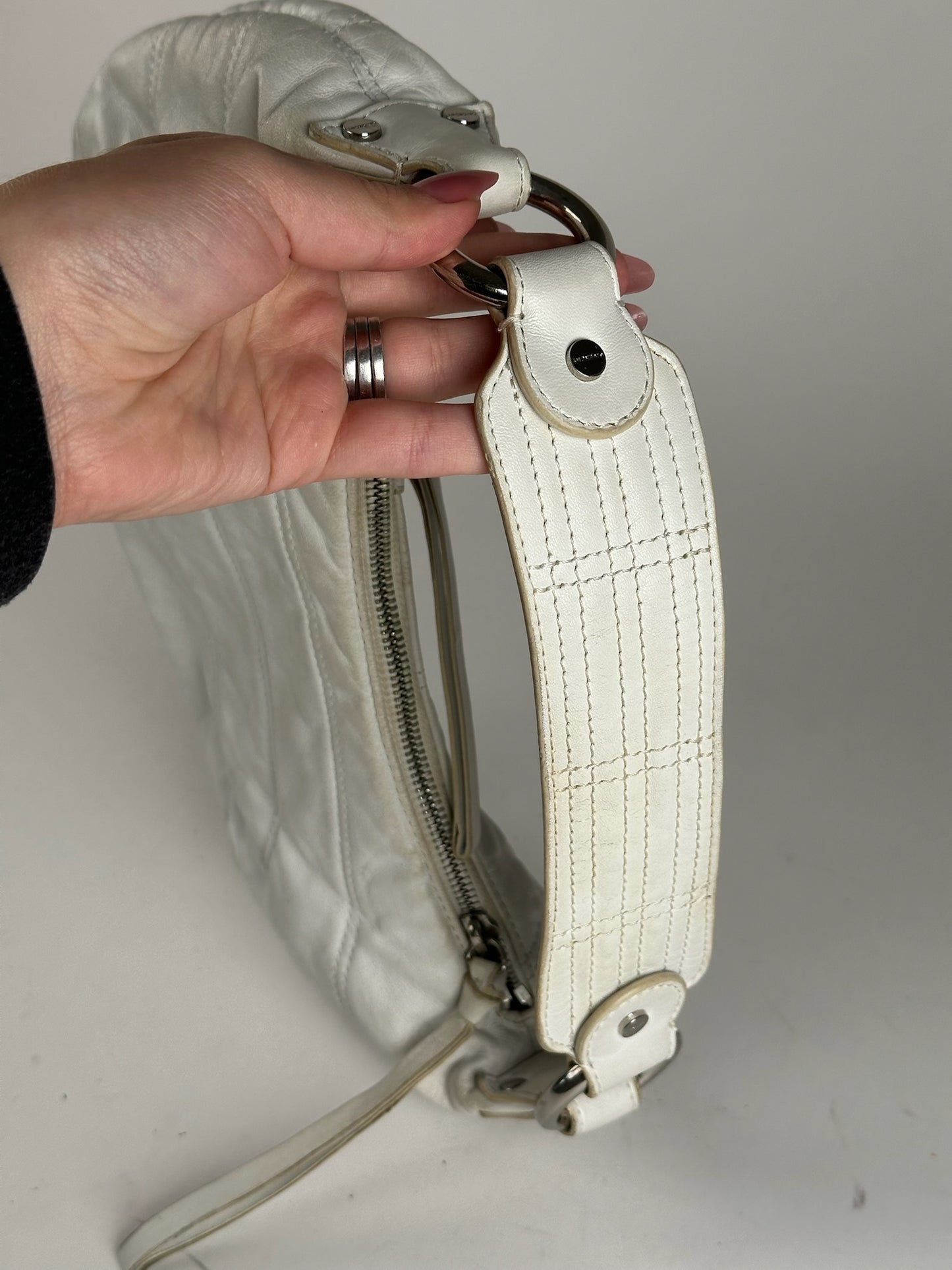 Vintage Givenchy Cotton Leather bag white