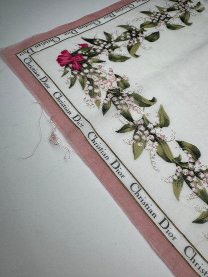 Vintage Dior Silk Cotton Scarf White