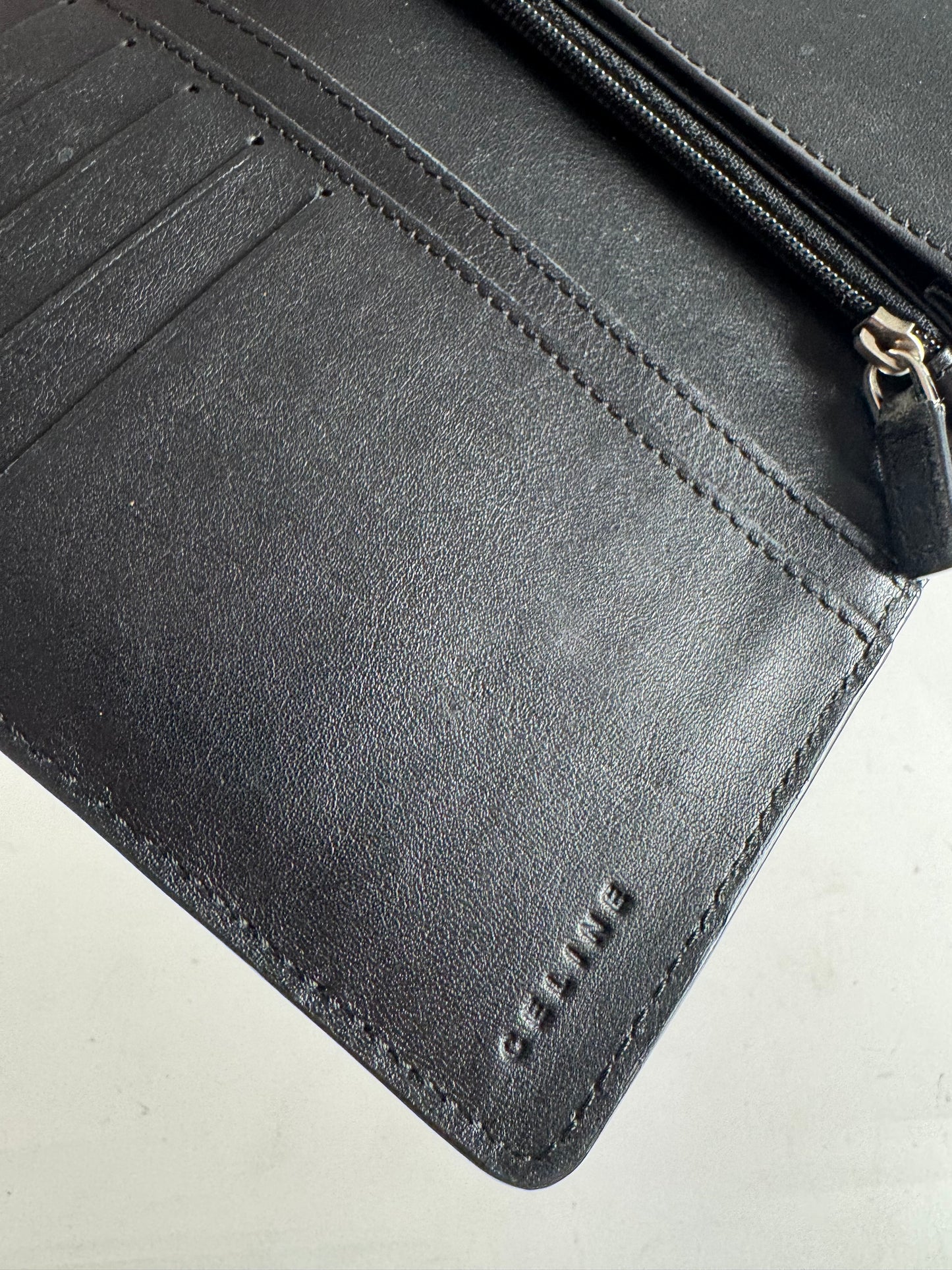 Vintage Celine Leather Wallet Black