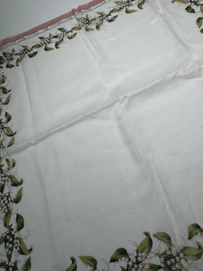 Vintage Dior Silk Cotton Scarf White