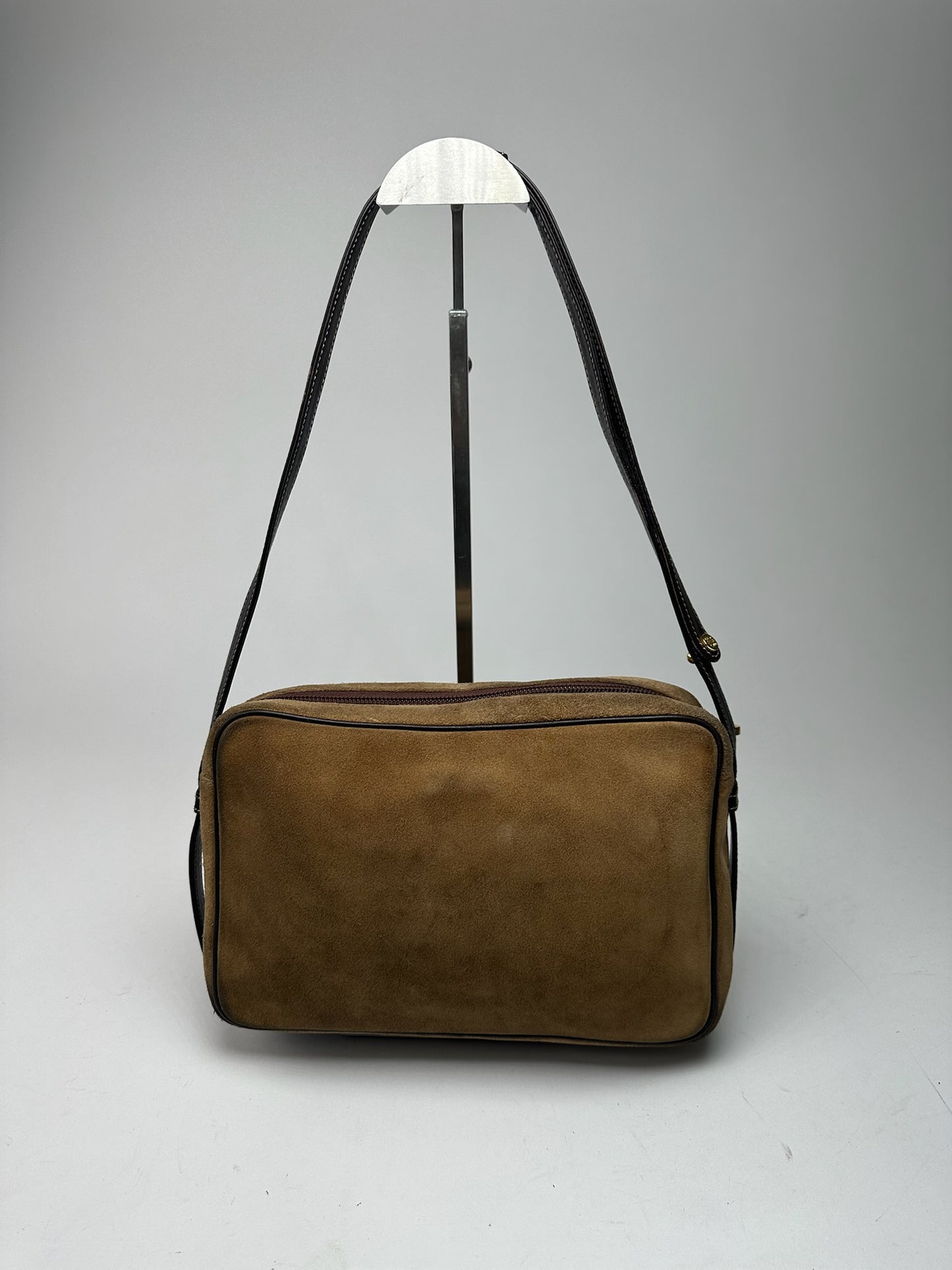 Vintage Loewe Madrid Suede Leather Bag camel