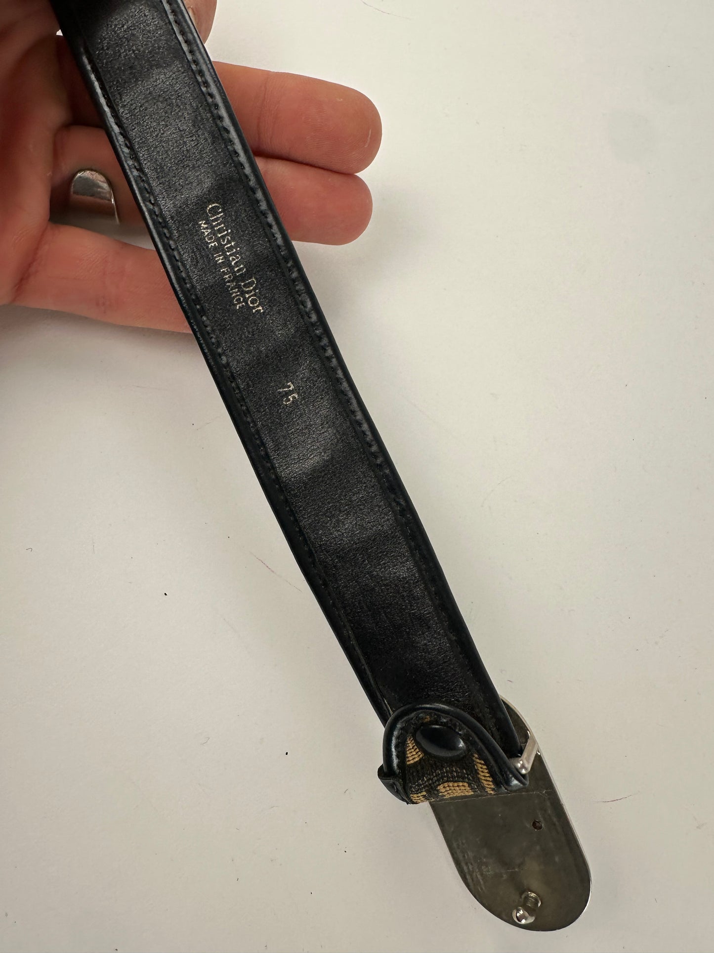 Vintage Dior Oblique Monogram Canvas Belt Brown 75 cm