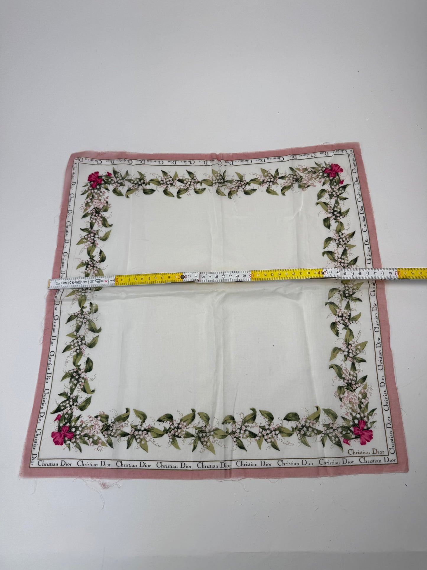 Vintage Dior Silk Cotton Scarf White