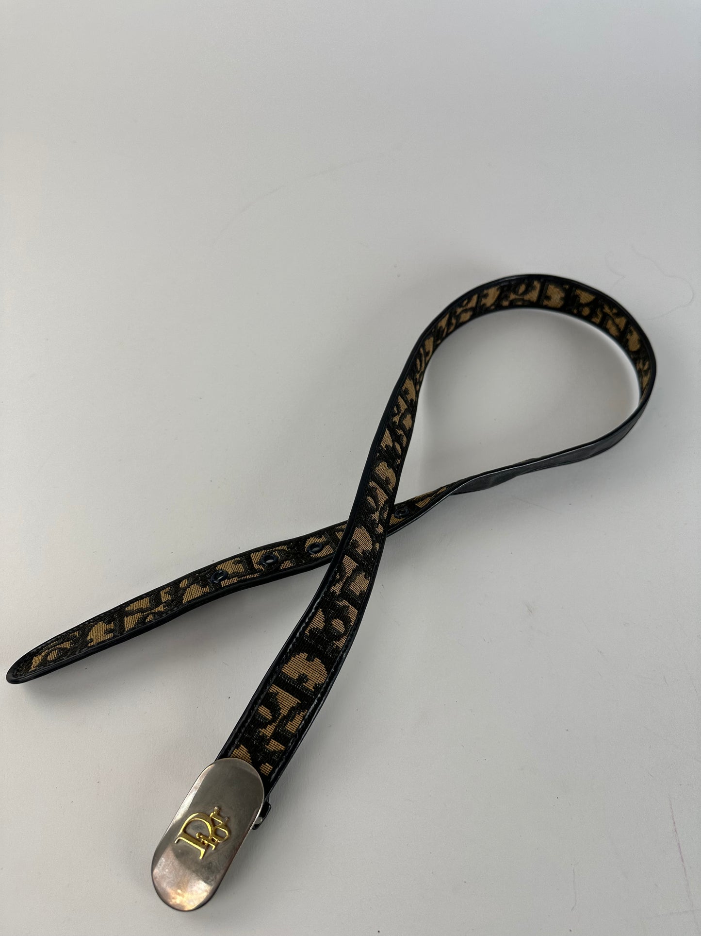 Vintage Dior Oblique Monogram Canvas Belt Brown 75 cm